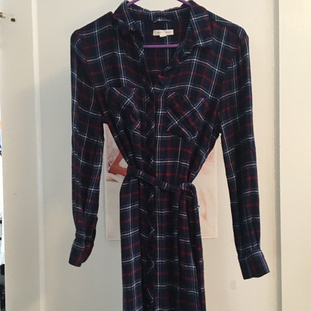 Flannel dress with matching belt